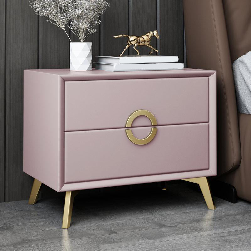 Kunstleder Akzenttisch Nachttisch antikes Finish -Bett Nachttisch