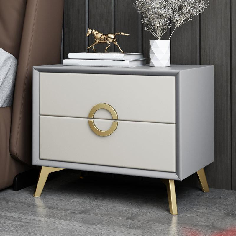 Kunstleder Akzenttisch Nachttisch antikes Finish -Bett Nachttisch