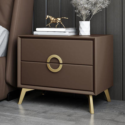 Kunstleder Akzenttisch Nachttisch antikes Finish -Bett Nachttisch