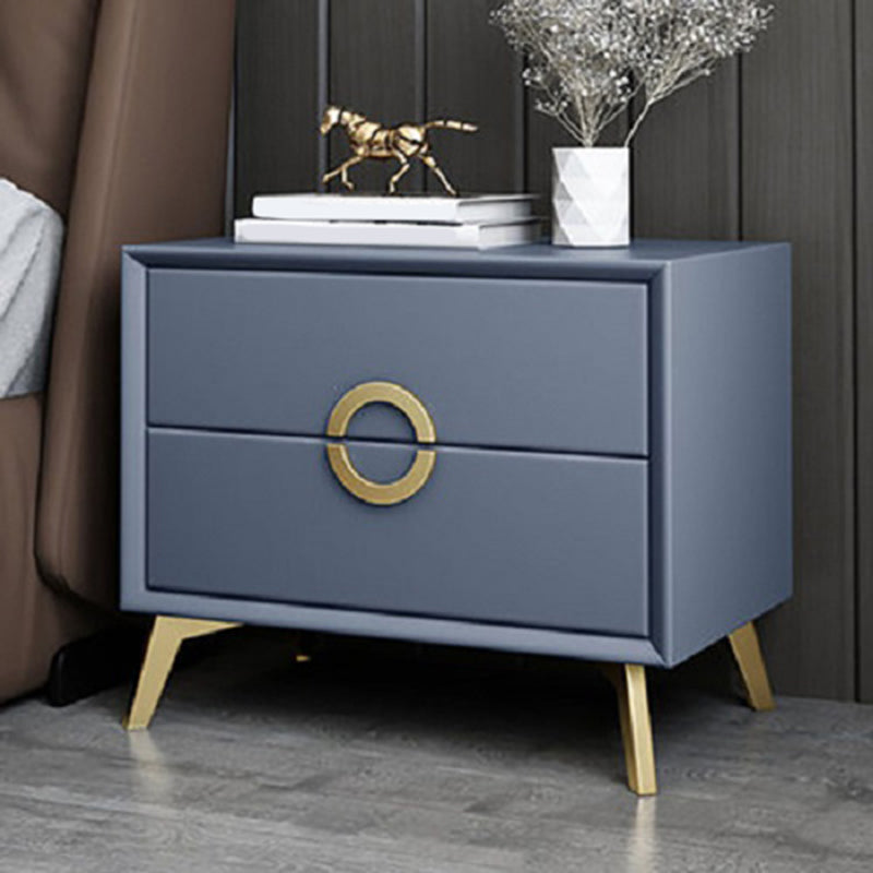 Kunstleder Akzenttisch Nachttisch antikes Finish -Bett Nachttisch