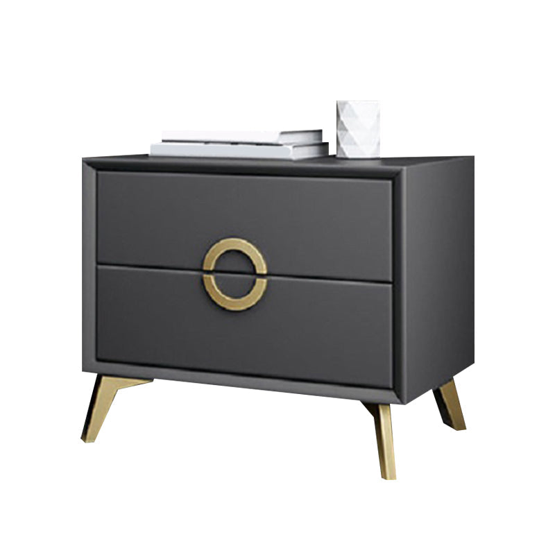 Kunstleder Akzenttisch Nachttisch antikes Finish -Bett Nachttisch