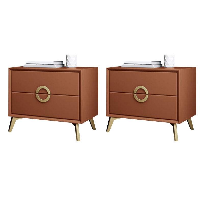 Kunstleder Akzenttisch Nachttisch antikes Finish -Bett Nachttisch