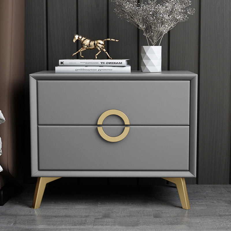 Kunstleder Akzenttisch Nachttisch antikes Finish -Bett Nachttisch