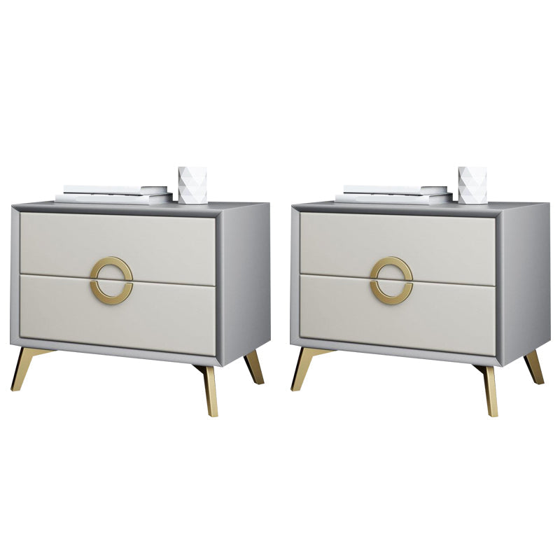 Kunstleder Akzenttisch Nachttisch antikes Finish -Bett Nachttisch