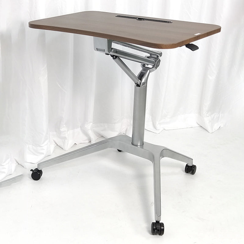 Modern Style Wooden Office Desk Rectangular Shape Movable Table with Wheels for Office Clearhalo 'furn' 'furn_office_desk' 'Furniture' 'Office Desks' 'Office Furniture' 'office_desk' 7316030