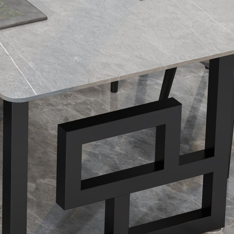 Table de conférence de forme de bureau en pierre moderne de style moderne avec 2 jambes pour le bureau