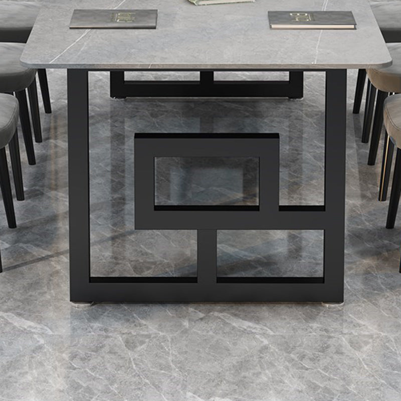 Table de conférence de forme de bureau en pierre moderne de style moderne avec 2 jambes pour le bureau