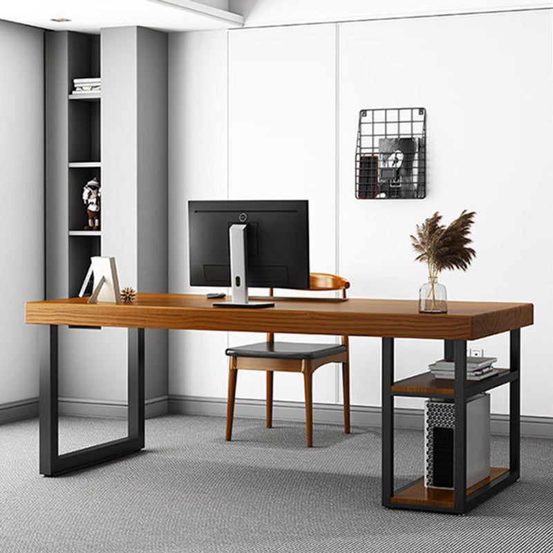 Industriële vaste houten computer bureau voetstukbasis rechthoekige gaming bureau