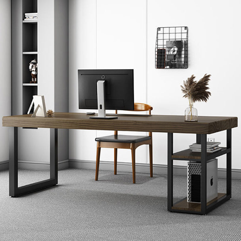 Industriële vaste houten computer bureau voetstukbasis rechthoekige gaming bureau