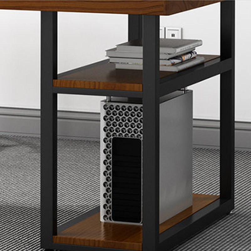 Industriële vaste houten computer bureau voetstukbasis rechthoekige gaming bureau