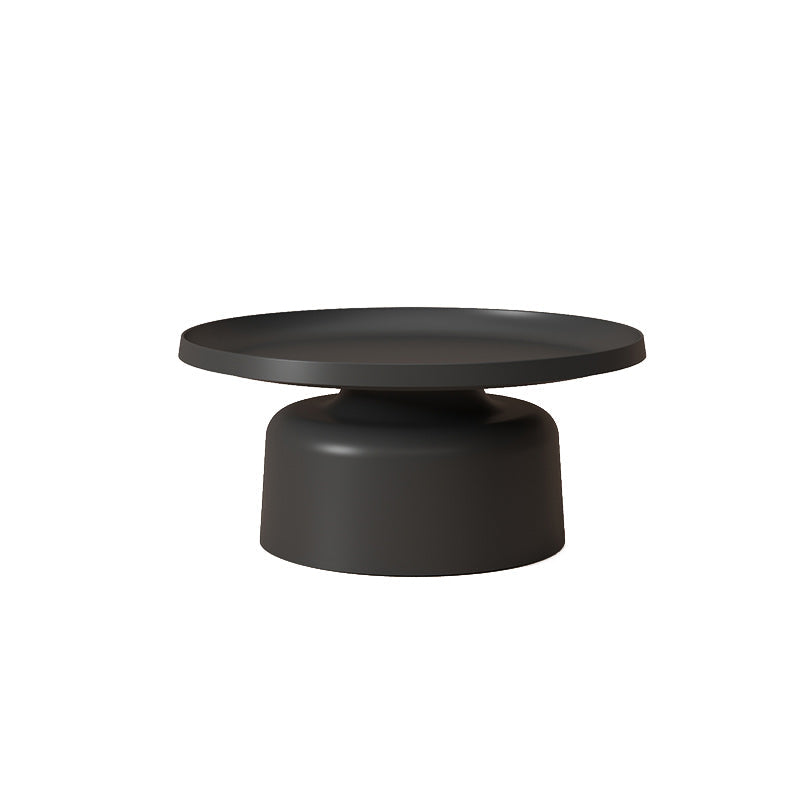 Contemporary Corner Table Metal Round Pedestal Accent Side Table 30"L x 30"W x 14"H Black 1 Clearhalo 'Coffee & Accent Tables' 'End & Side Tables' 'end_side_tables' 'furn' 'furn_end_side_tables' 'Furniture' 'Living Room Furniture' 7316130