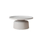 Contemporary Corner Table Metal Round Pedestal Accent Side Table 30"L x 30"W x 14"H Gray-White 1 Clearhalo 'Coffee & Accent Tables' 'End & Side Tables' 'end_side_tables' 'furn' 'furn_end_side_tables' 'Furniture' 'Living Room Furniture' 7316142