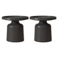 Contemporary Corner Table Metal Round Pedestal Accent Side Table 20"L x 20"W x 18"H Black 2 Clearhalo 'Coffee & Accent Tables' 'End & Side Tables' 'end_side_tables' 'furn' 'furn_end_side_tables' 'Furniture' 'Living Room Furniture' 7316147