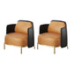 Leather Lounge Chair Square Arms Solid Color Side Chair with Golden Legs Orange 2 Piece Set Clearhalo 'Accent Chairs' 'accent_chairs' 'Chairs & Seating' 'furn' 'furn_accent_chairs' 'Furniture' 'Living Room Furniture' 7316163