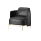 Leather Lounge Chair Square Arms Solid Color Side Chair with Golden Legs Black Leather 1 Piece Clearhalo 'Accent Chairs' 'accent_chairs' 'Chairs & Seating' 'furn' 'furn_accent_chairs' 'Furniture' 'Living Room Furniture' 7316165