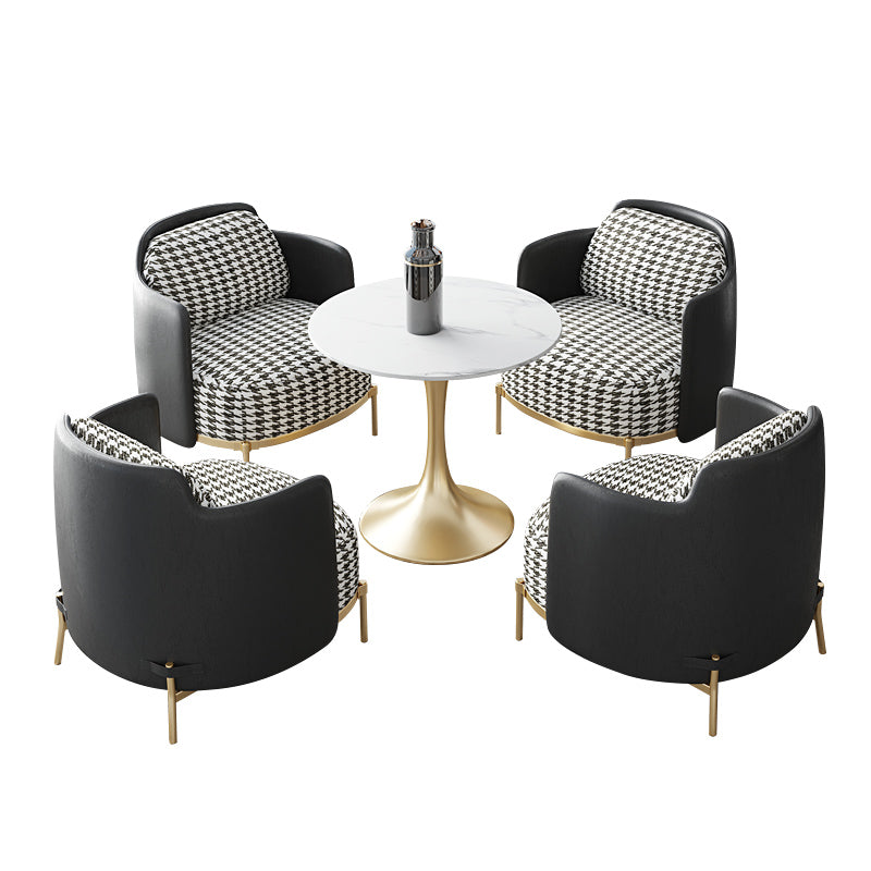 Leather Lounge Chair Square Arms Solid Color Side Chair with Golden Legs Clearhalo 'Accent Chairs' 'accent_chairs' 'Chairs & Seating' 'furn' 'furn_accent_chairs' 'Furniture' 'Living Room Furniture' 7316173