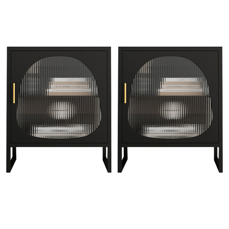 Industrial Accent Table Nightstand Antique Finish Bed Nightstand Matte Black 2 Piece Set Right Clearhalo 'Bedroom Furniture' 'furn' 'furn_night_stand' 'Furniture' 'night_stand' 'Nightstands' 7316181