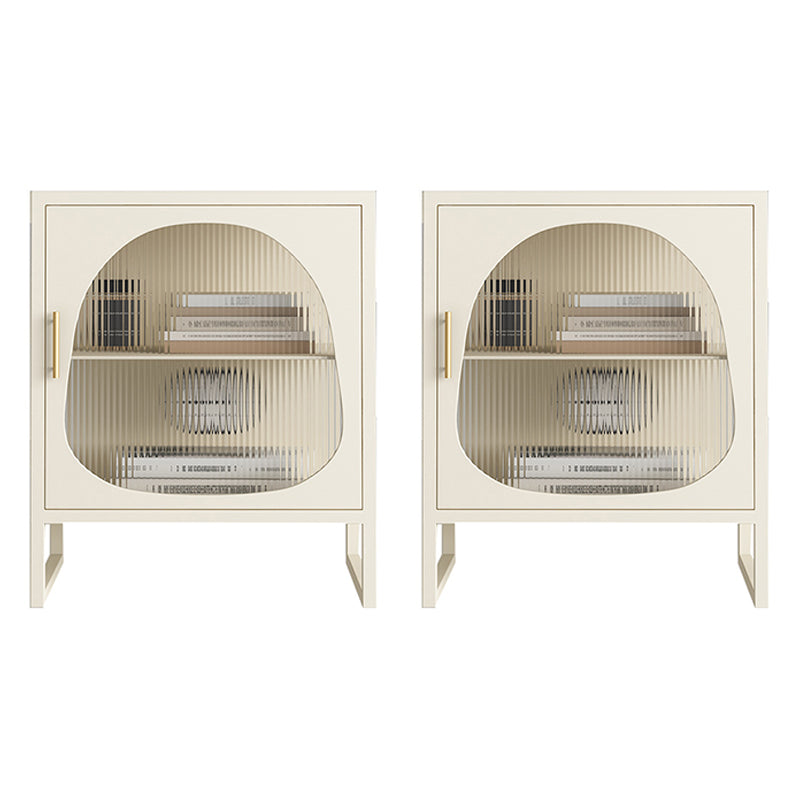 Industrial Accent Table Nightstand Antique Finish Bed Nightstand Off-White 2 Piece Set Right Clearhalo 'Bedroom Furniture' 'furn' 'furn_night_stand' 'Furniture' 'night_stand' 'Nightstands' 7316183