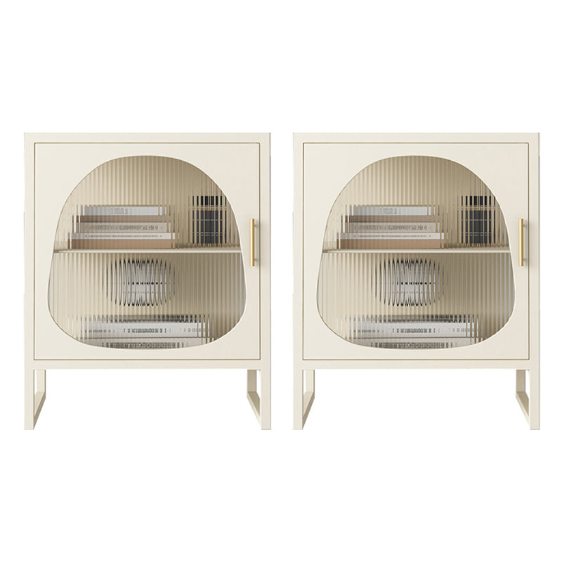 Industrial Accent Table Nightstand Antique Finish Bed Nightstand Off-White 2 Piece Set Left Clearhalo 'Bedroom Furniture' 'furn' 'furn_night_stand' 'Furniture' 'night_stand' 'Nightstands' 7316185