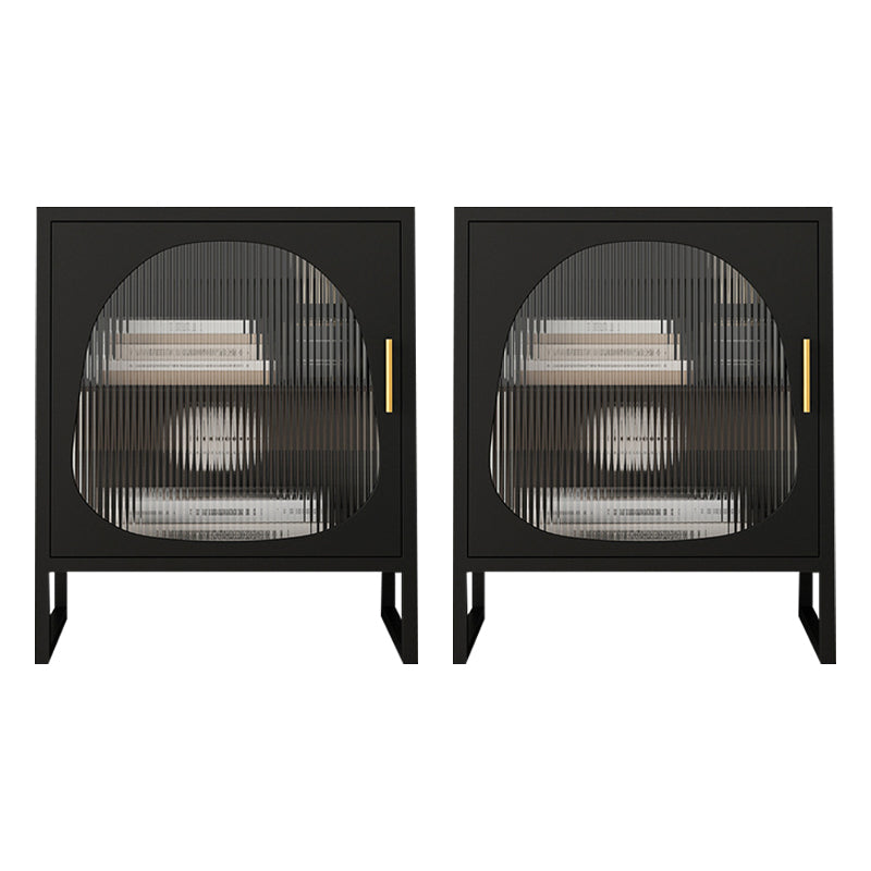 Industrial Accent Table Nightstand Antique Finish Bed Nightstand Matte Black 2 Piece Set Left Clearhalo 'Bedroom Furniture' 'furn' 'furn_night_stand' 'Furniture' 'night_stand' 'Nightstands' 7316187