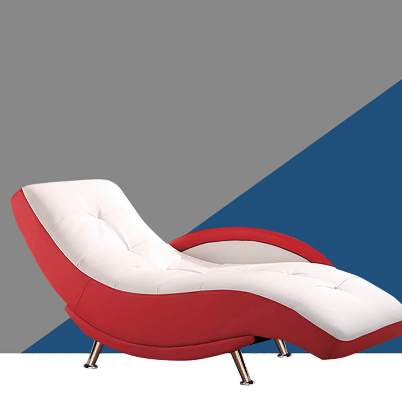 Modern Upholstered Reclining Chaise Lounge with One Arm Faux Leather Chaise Clearhalo 'Chairs & Seating' 'Chaise Lounge' 'chaise_lounge' 'furn' 'furn_chaise_lounge' 'Furniture' 'Living Room Furniture' 7316281