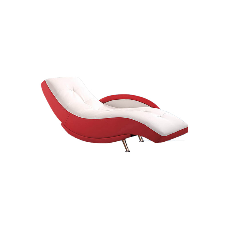 Modern Upholstered Reclining Chaise Lounge with One Arm Faux Leather Chaise Clearhalo 'Chairs & Seating' 'Chaise Lounge' 'chaise_lounge' 'furn' 'furn_chaise_lounge' 'Furniture' 'Living Room Furniture' 7316284