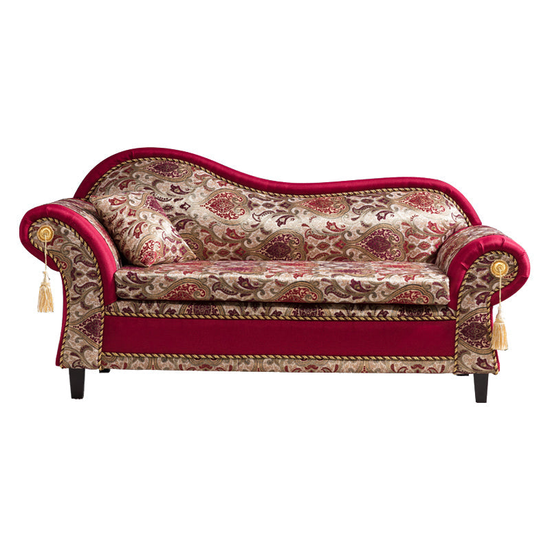 Bohemian Micro-velvet Chaise Lounge with Rolled Arms Reclining Accent Chair Left-Arm Chaise Clearhalo 'Chairs & Seating' 'Chaise Lounge' 'chaise_lounge' 'furn' 'furn_chaise_lounge' 'Furniture' 'Living Room Furniture' 7316293