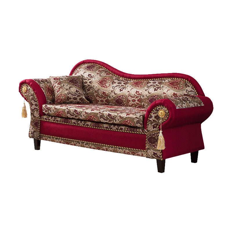 Bohemian Micro-velvet Chaise Lounge with Rolled Arms Reclining Accent Chair Clearhalo 'Chairs & Seating' 'Chaise Lounge' 'chaise_lounge' 'furn' 'furn_chaise_lounge' 'Furniture' 'Living Room Furniture' 7316298