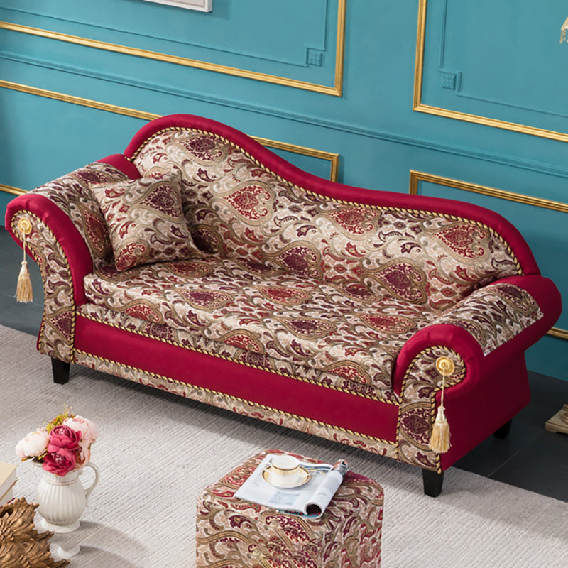 Bohemian Micro-velvet Chaise Lounge with Rolled Arms Reclining Accent Chair Clearhalo 'Chairs & Seating' 'Chaise Lounge' 'chaise_lounge' 'furn' 'furn_chaise_lounge' 'Furniture' 'Living Room Furniture' 7316300