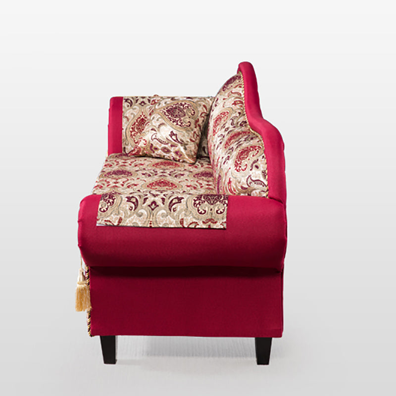 Bohemian Micro-velvet Chaise Lounge with Rolled Arms Reclining Accent Chair Clearhalo 'Chairs & Seating' 'Chaise Lounge' 'chaise_lounge' 'furn' 'furn_chaise_lounge' 'Furniture' 'Living Room Furniture' 7316302