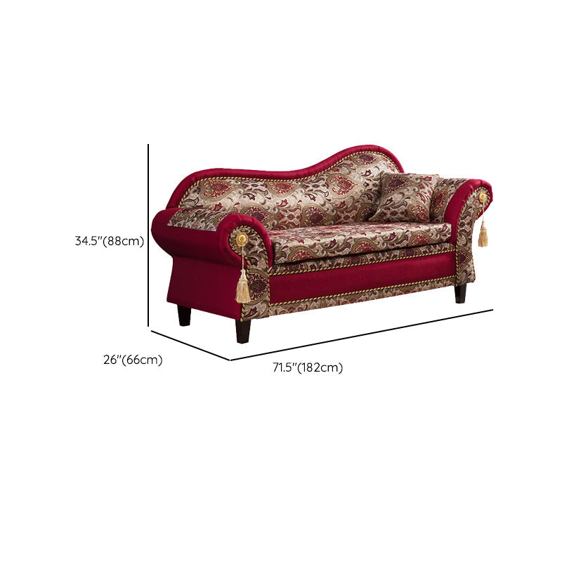 Bohemian Micro-velvet Chaise Lounge with Rolled Arms Reclining Accent Chair Clearhalo 'Chairs & Seating' 'Chaise Lounge' 'chaise_lounge' 'furn' 'furn_chaise_lounge' 'Furniture' 'Living Room Furniture' 7316303
