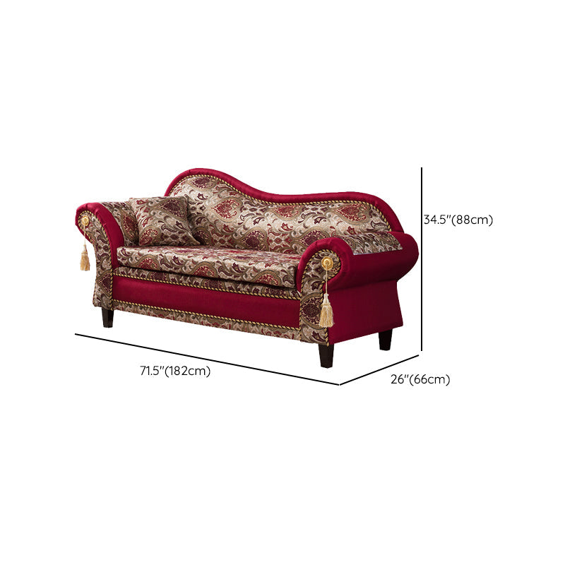 Bohemian Micro-velvet Chaise Lounge with Rolled Arms Reclining Accent Chair Clearhalo 'Chairs & Seating' 'Chaise Lounge' 'chaise_lounge' 'furn' 'furn_chaise_lounge' 'Furniture' 'Living Room Furniture' 7316304