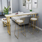 Glam Upholstered Dining Stool Metal Bar Stool with Gold Metal Base