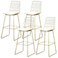 Glam Upholstered Dining Stool Metal Bar Stool with Gold Metal Base