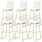 Glam Upholstered Dining Stool Metal Bar Stool with Gold Metal Base