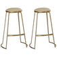 Glam Upholstered Dining Stool Metal Bar Stool with Gold Metal Base