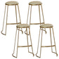 Glam Upholstered Dining Stool Metal Bar Stool with Gold Metal Base