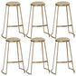 Glam Upholstered Dining Stool Metal Bar Stool with Gold Metal Base