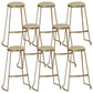 Glam Upholstered Dining Stool Metal Bar Stool with Gold Metal Base