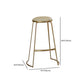 Glam Upholstered Dining Stool Metal Bar Stool with Gold Metal Base