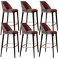 Scandinavian Faux Leather Bar Stools Solid Wood Stool with Footrest Brown 6 Piece Set Clearhalo 'Bar Furniture' 'Bar Stools' 'bar_stools' 'furn' 'furn_bar_stools' 'Furniture' 'Kitchen & Dining Furniture' 7316482