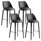 Scandinavian Faux Leather Bar Stools Solid Wood Stool with Footrest Black 4 Piece Set Clearhalo 'Bar Furniture' 'Bar Stools' 'bar_stools' 'furn' 'furn_bar_stools' 'Furniture' 'Kitchen & Dining Furniture' 7316489
