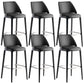 Scandinavian Faux Leather Bar Stools Solid Wood Stool with Footrest Black 6 Piece Set Clearhalo 'Bar Furniture' 'Bar Stools' 'bar_stools' 'furn' 'furn_bar_stools' 'Furniture' 'Kitchen & Dining Furniture' 7316490