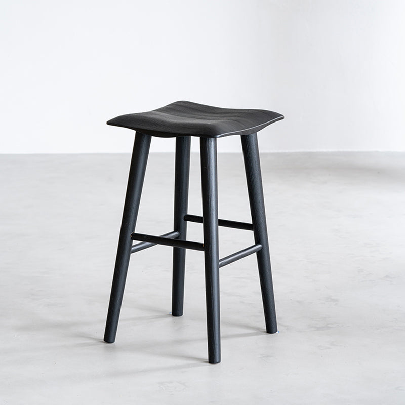 Solid Wood Dining Stools Black Armless Bar Stools with Footrest Black 1 Piece Clearhalo 'Bar Furniture' 'Bar Stools' 'bar_stools' 'furn' 'furn_bar_stools' 'Furniture' 'Kitchen & Dining Furniture' 7316494