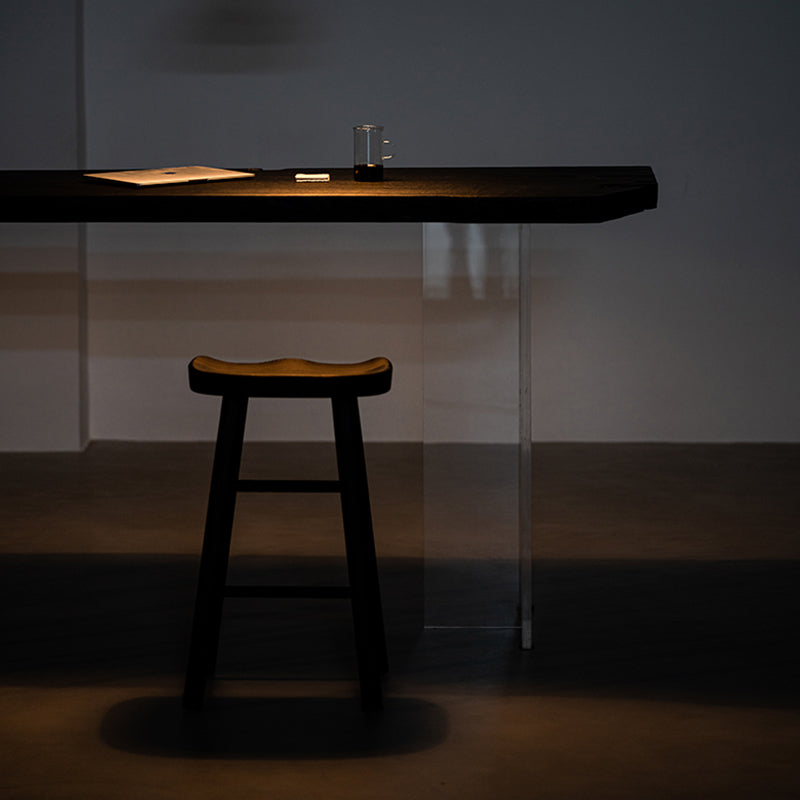 Solid Wood Dining Stools Black Armless Bar Stools with Footrest Clearhalo 'Bar Furniture' 'Bar Stools' 'bar_stools' 'furn' 'furn_bar_stools' 'Furniture' 'Kitchen & Dining Furniture' 7316499