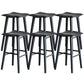 Solid Wood Dining Stools Black Armless Bar Stools with Footrest Black 6 Piece Set Clearhalo 'Bar Furniture' 'Bar Stools' 'bar_stools' 'furn' 'furn_bar_stools' 'Furniture' 'Kitchen & Dining Furniture' 7316500