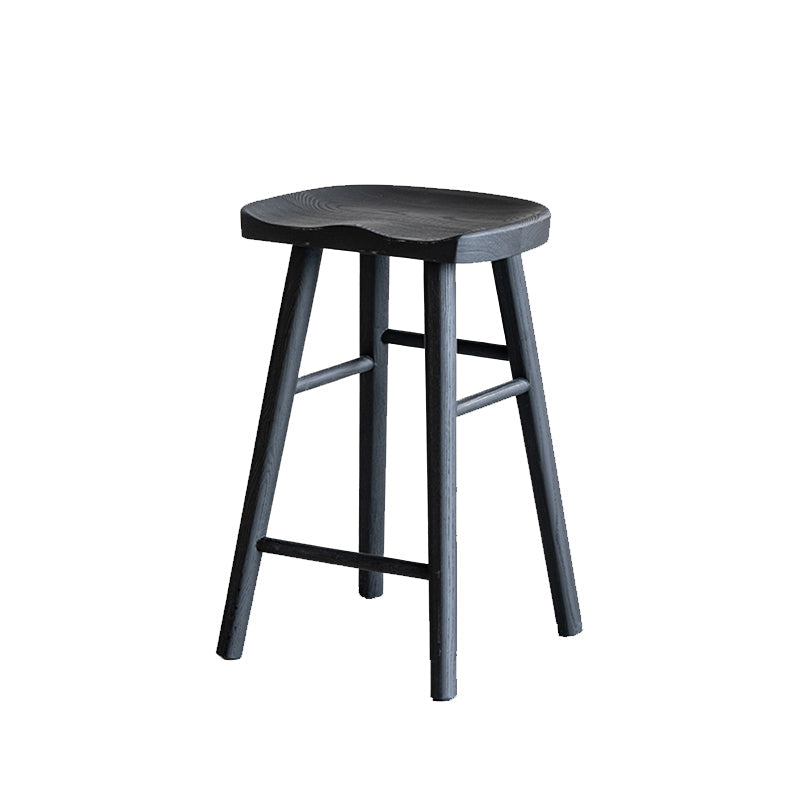 Solid Wood Dining Stools Black Armless Bar Stools with Footrest Clearhalo 'Bar Furniture' 'Bar Stools' 'bar_stools' 'furn' 'furn_bar_stools' 'Furniture' 'Kitchen & Dining Furniture' 7316501