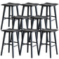 Solid Wood Dining Stools Black Armless Bar Stools with Footrest Black 8 Piece Set Clearhalo 'Bar Furniture' 'Bar Stools' 'bar_stools' 'furn' 'furn_bar_stools' 'Furniture' 'Kitchen & Dining Furniture' 7316502