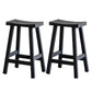 Solid Wood Dining Stools Black Armless Bar Stools with Footrest Matte Black 2 Piece Set Clearhalo 'Bar Furniture' 'Bar Stools' 'bar_stools' 'furn' 'furn_bar_stools' 'Furniture' 'Kitchen & Dining Furniture' 7316505