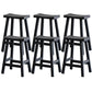 Solid Wood Dining Stools Black Armless Bar Stools with Footrest Matte Black 6 Piece Set Clearhalo 'Bar Furniture' 'Bar Stools' 'bar_stools' 'furn' 'furn_bar_stools' 'Furniture' 'Kitchen & Dining Furniture' 7316510